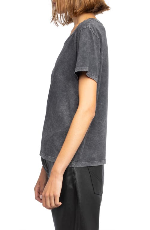 Zadig & Voltaire Womens Alys Logo-print Cotton-jersey T-shirt Black In Gray