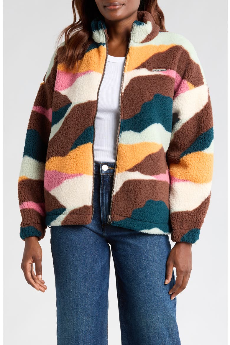 Strates Fleece Jacket, Main, color, STRATES PRINT
