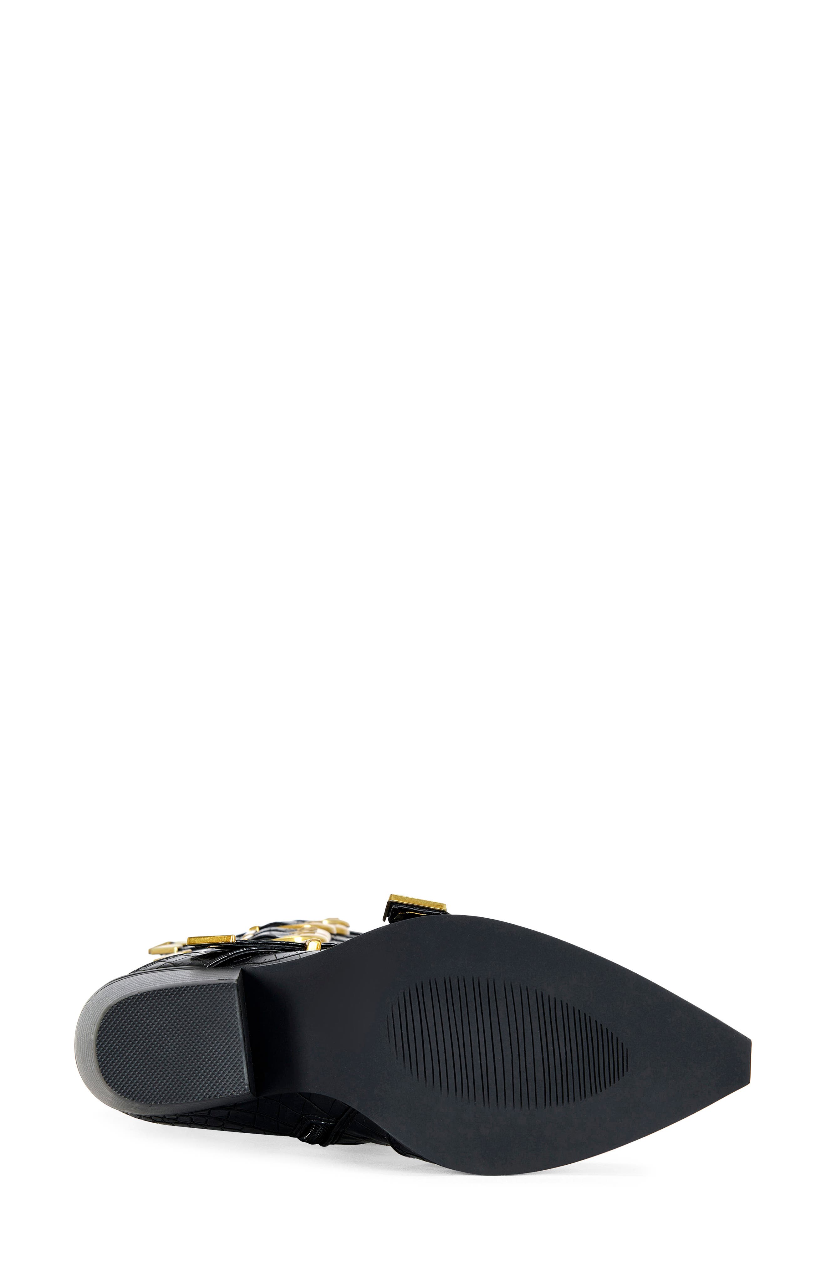 AZALEA WANG Graziana Knee High Buckle Boot, Alternate, color, Black