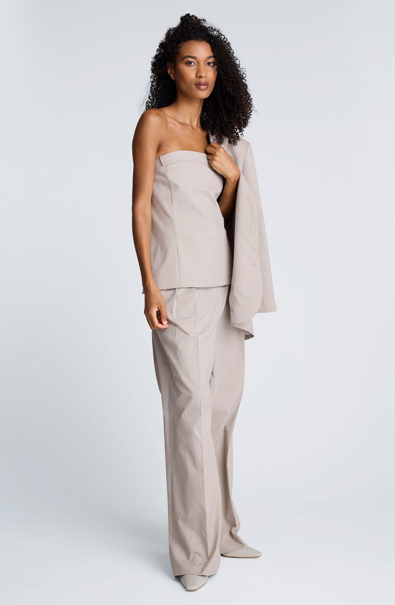 Kenneth Cole Strapless Windowpane Plaid Top, Alternate, color,