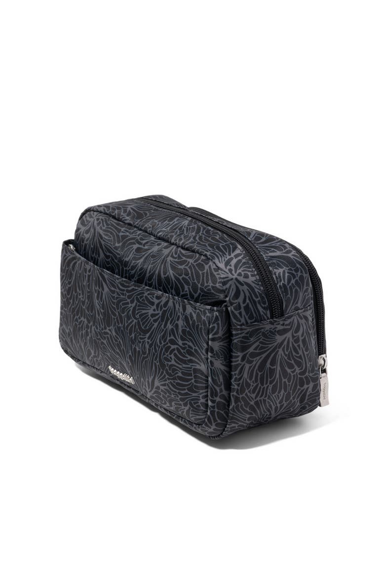 Pocket Cosmetic Bag With Brush Organization, Alternate, color, Midnight Blossom Print