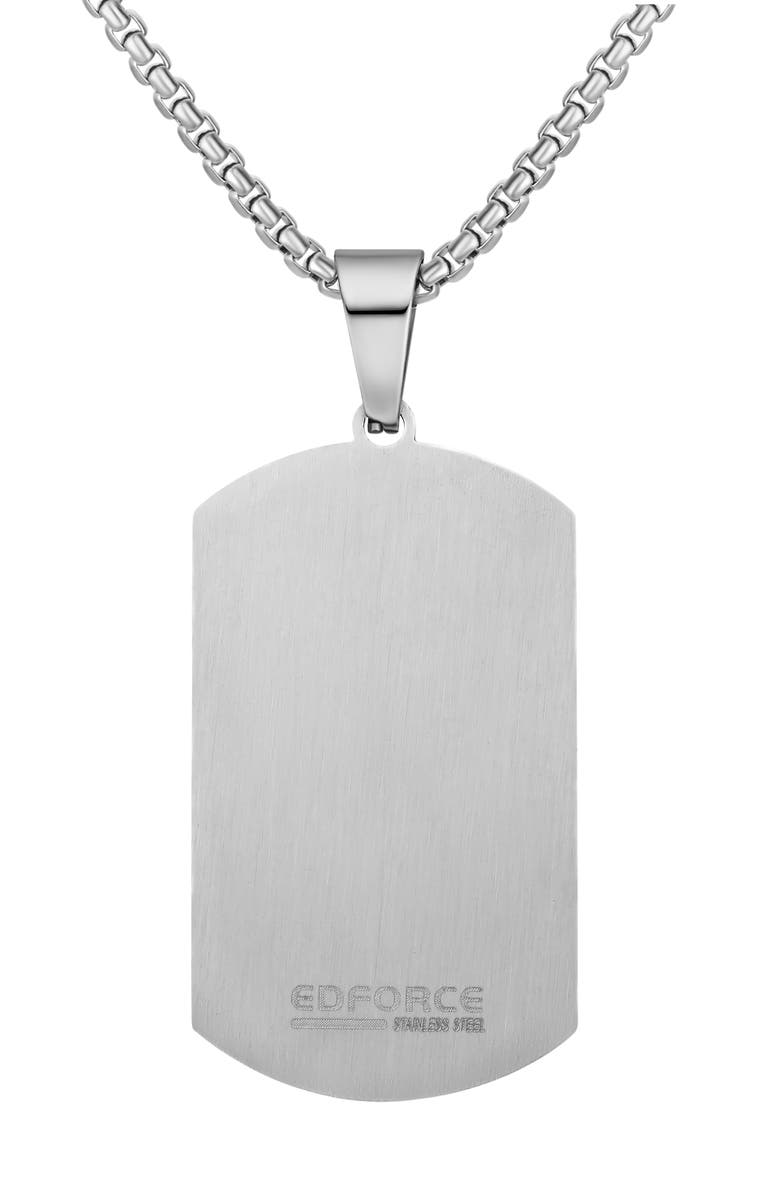 EDFORCE Men's Lady Guadalupe Dog Tag Pendant Necklace, Alternate, color, Silver