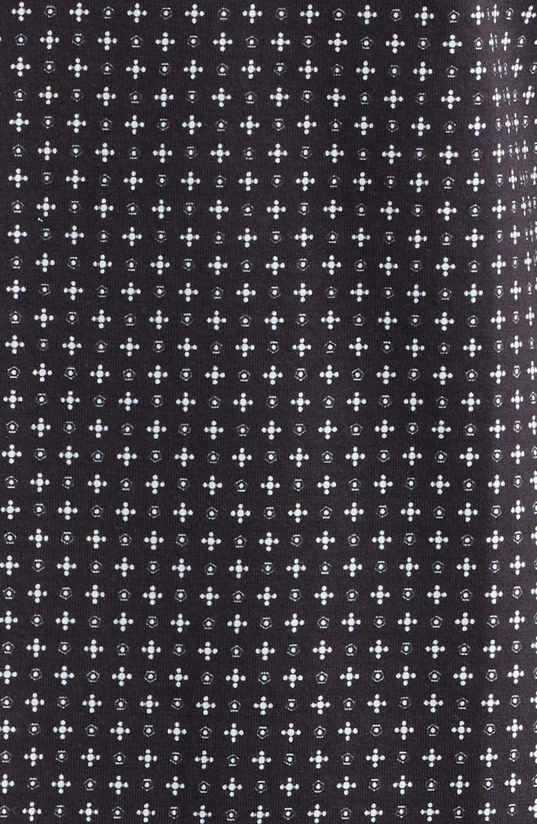 Bugatchi Miles OoohCotton<sup>®</sup> Print Short Sleeve Button-Up Shirt, Alternate, color, Black