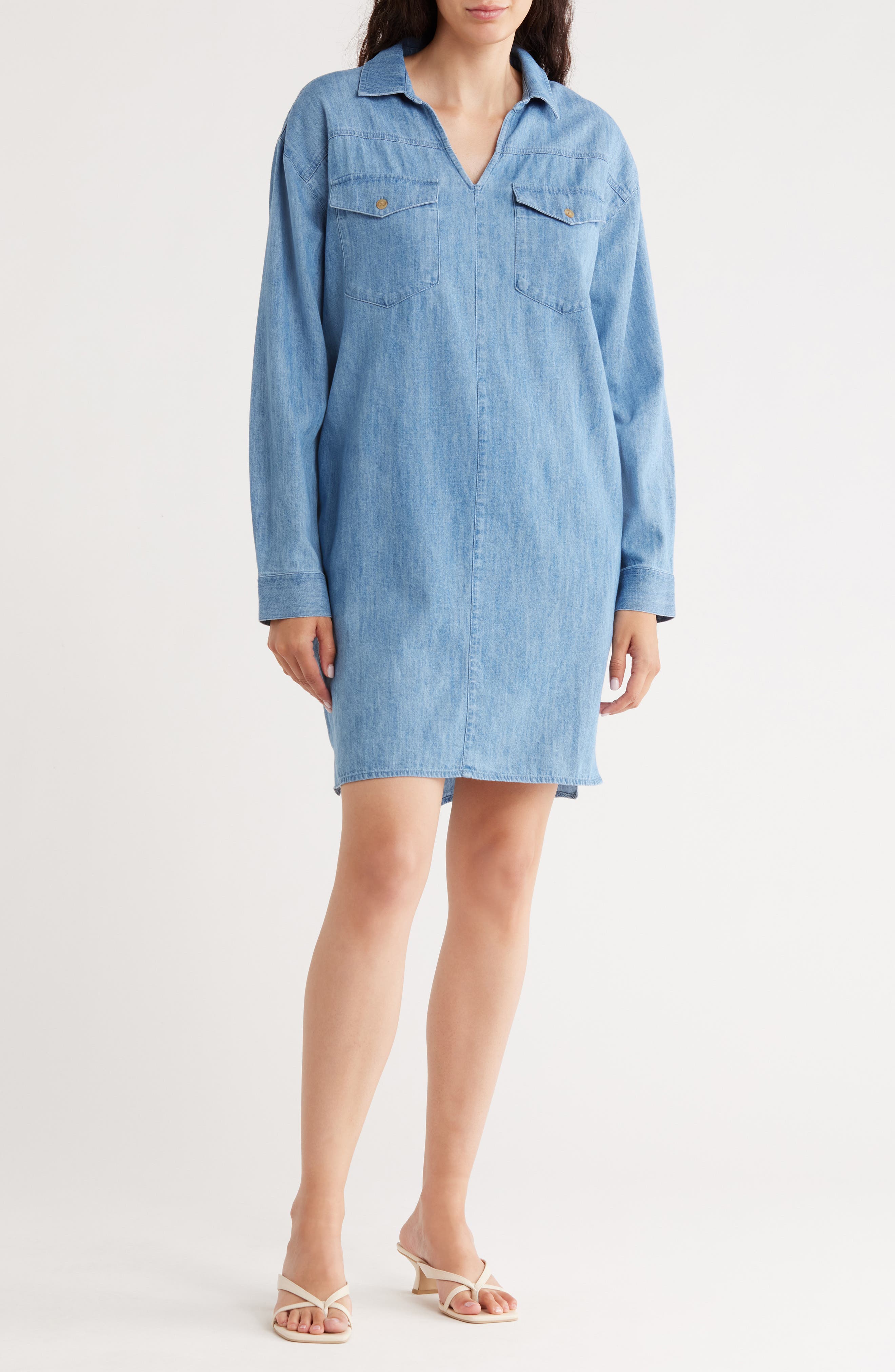 Melrose and Market Long Sleeve Chambray Shirt Dress