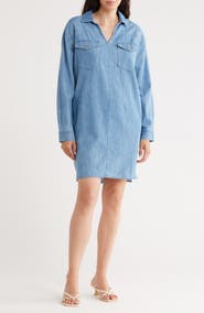 Melrose and Market Long Sleeve Chambray Shirt Dress