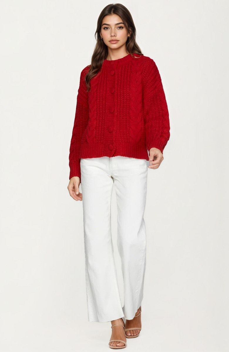 Knit and Lounge Chunky Cable Knit Cardigan, Main, color,