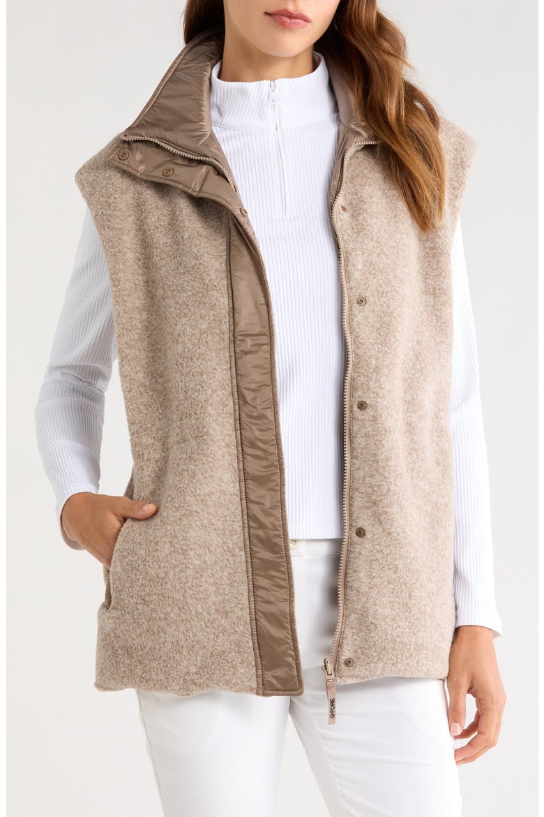 Reversible Fleece & Nylon Vest, Alternate, color, MOCHA MELA