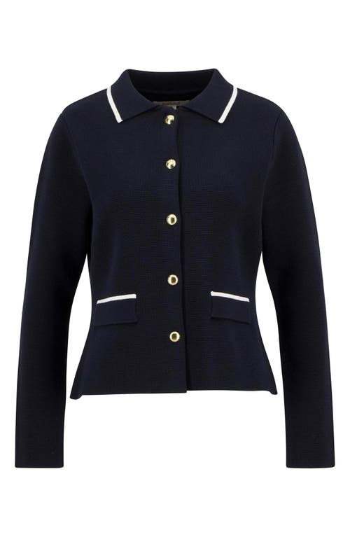 Barbour Colleen Cotton Collared Cardigan In Blue