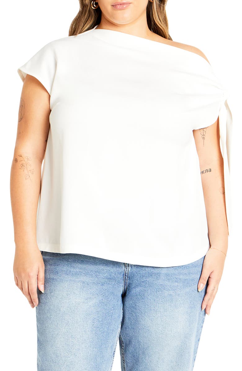 City Chic Aliza One-Shoulder Top, Main, color, 