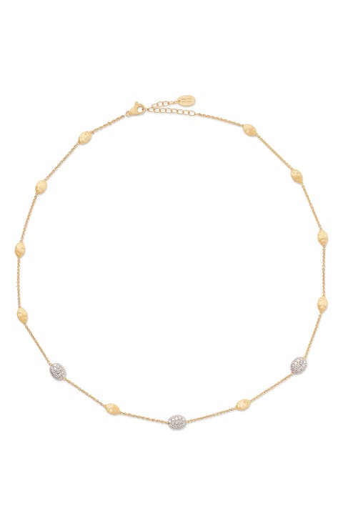 Siviglia Diamond Pavé Station Necklace