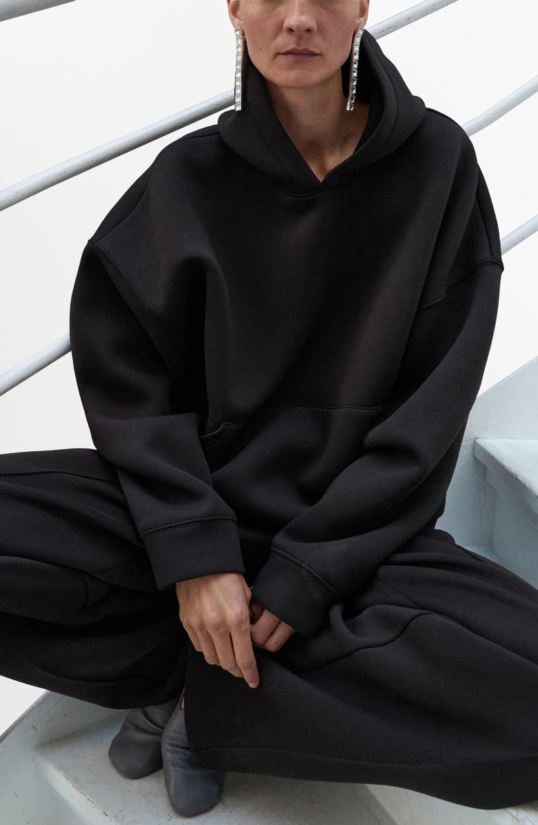 MANGO Selection Oversize Hoodie, Alternate, color, Black