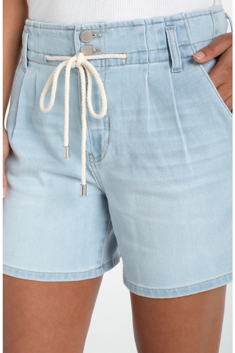 Pleat Front Denim Drawstring Shorts, Alternate, color, CARTHAY