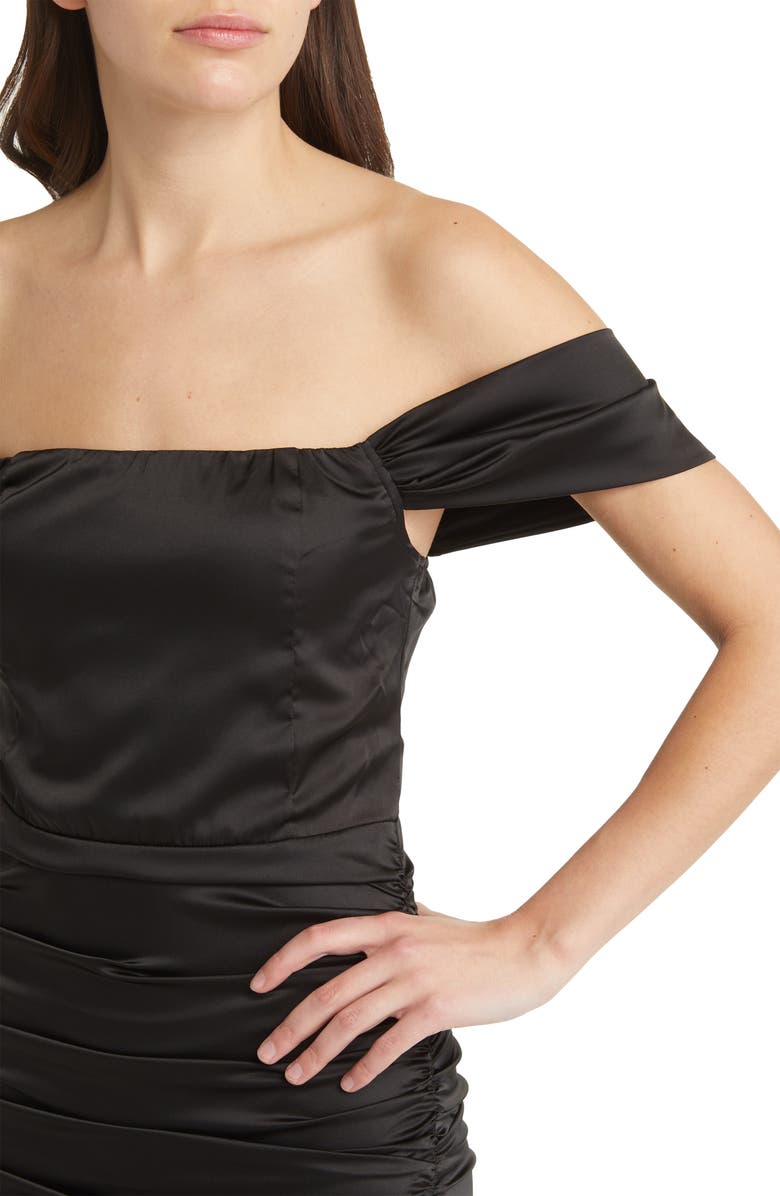 AREA STARS Ruched Off the Shoulder Cocktail Dress, Alternate, color,