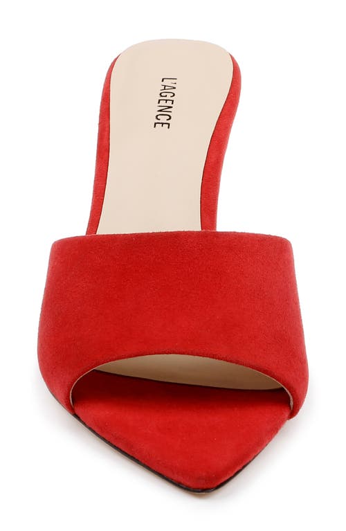 L Agence L'agence Lolita Pointed Toe Sandal In Red Suede