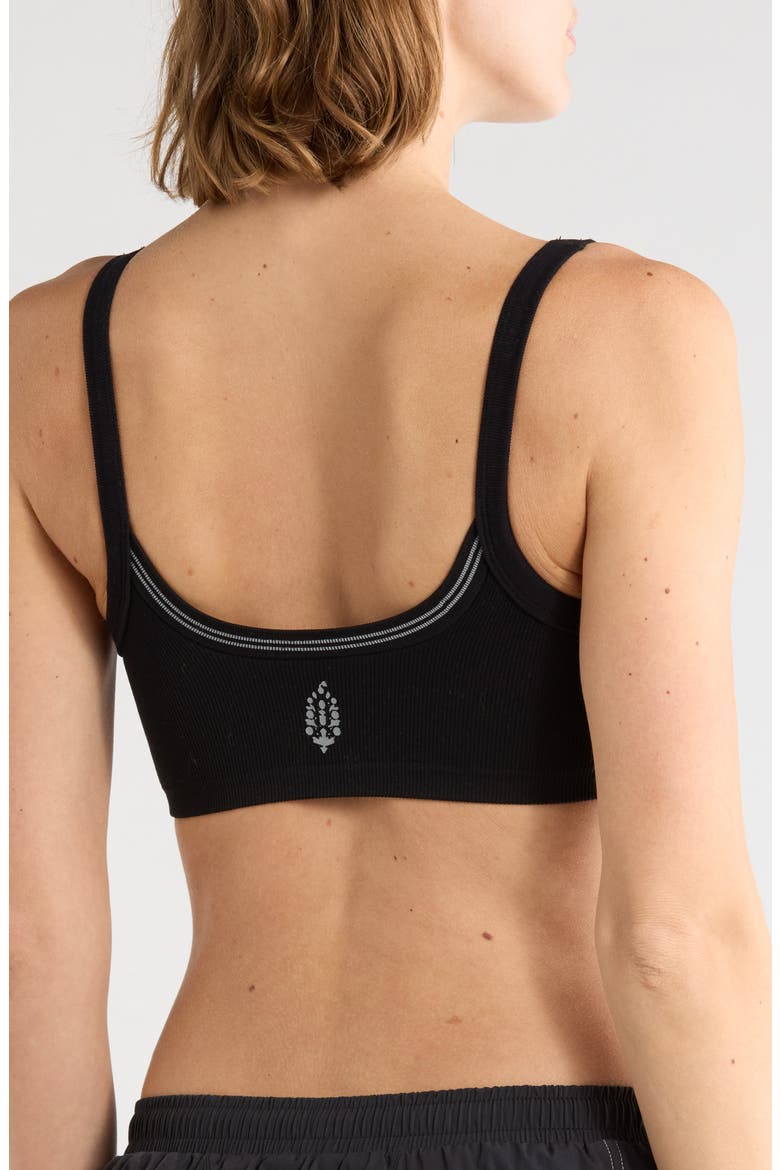 All Clear Logo Sports Bra, Alternate, color, BLACK
