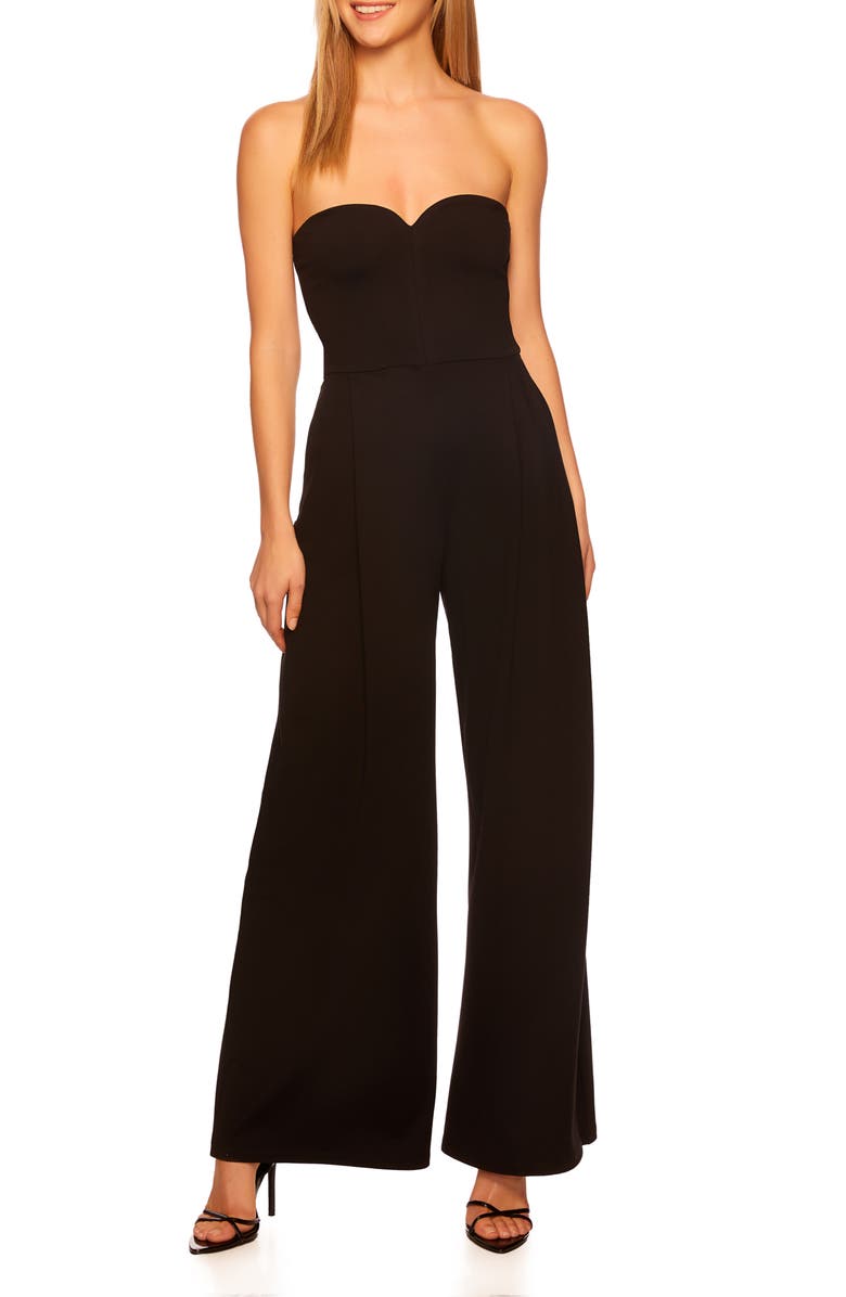 Susana Monaco Strapless Sweetheart Neck Wide Leg Jumpsuit, Main, color, 