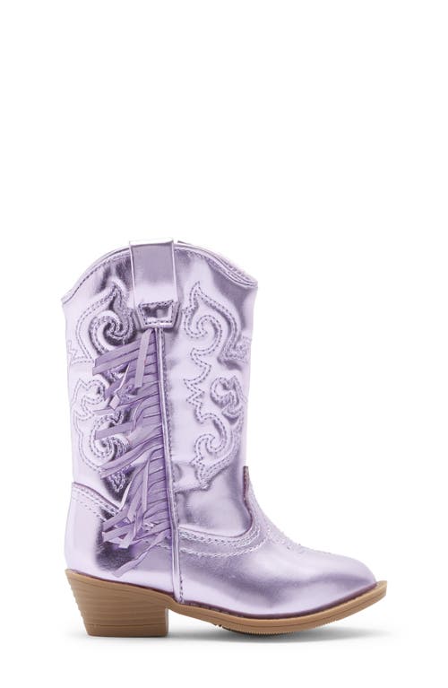 Harper Canyon Kids' Fringe Metallic Western Boot In Purple