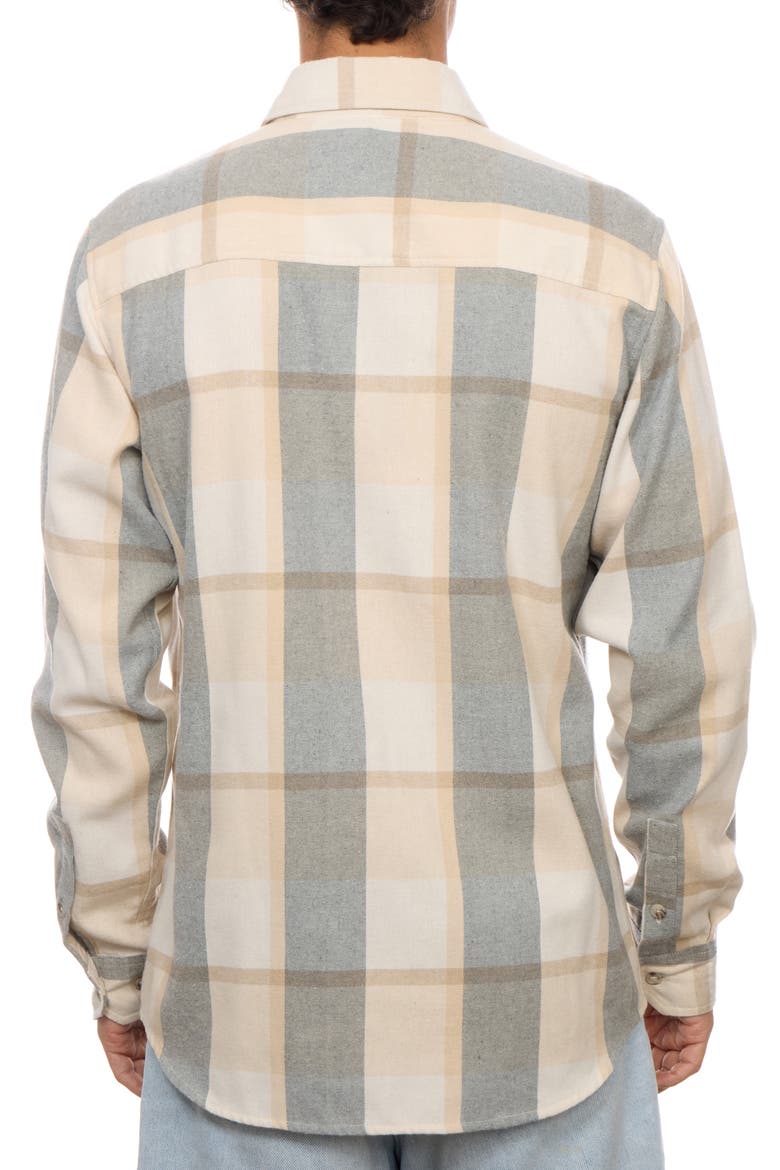 Plaid Flannel Button Down Shirt, Alternate, color, CREAM