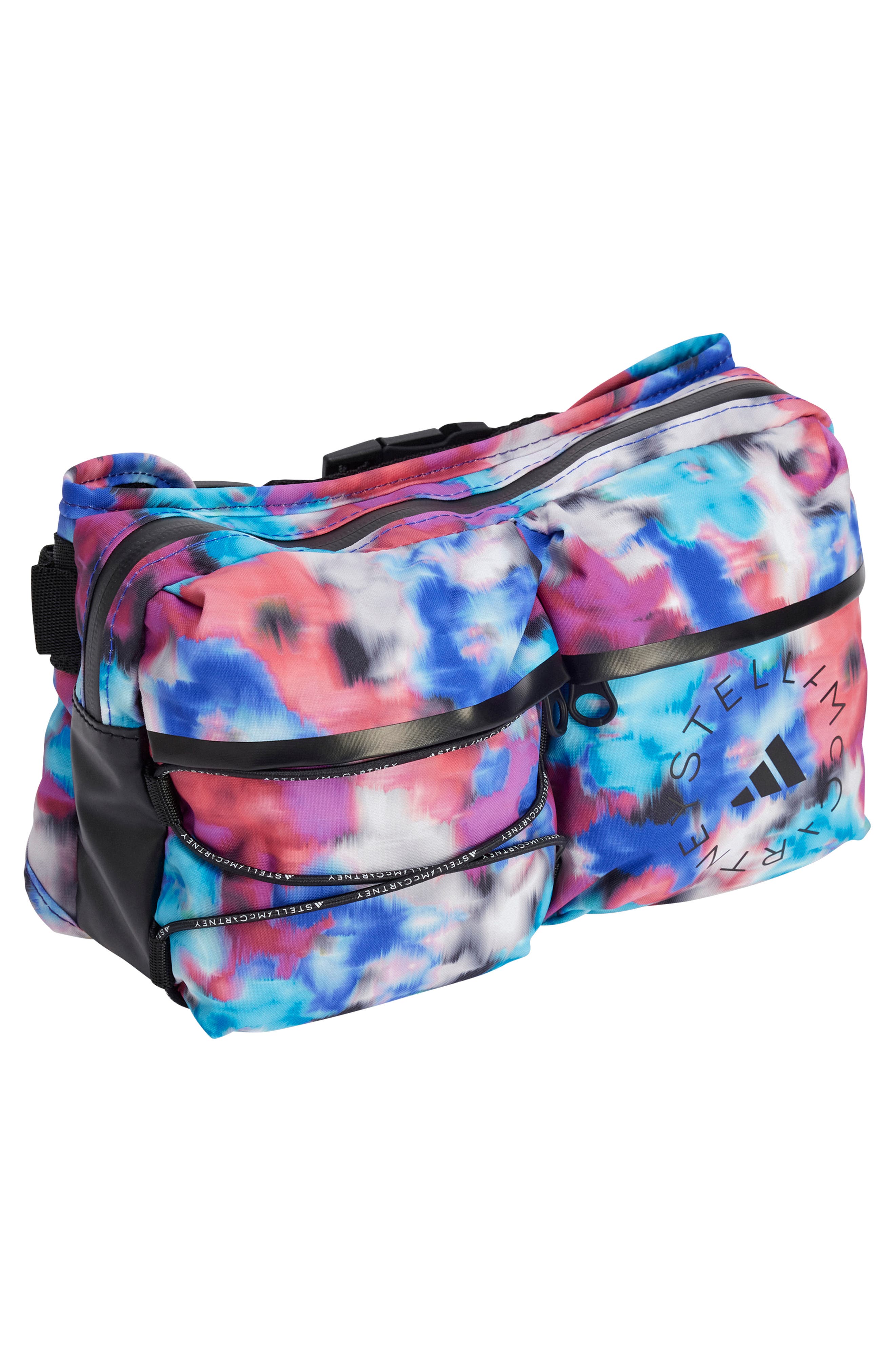 adidas by Stella McCartney Print Belt Bag, Alternate, color, Black Multi