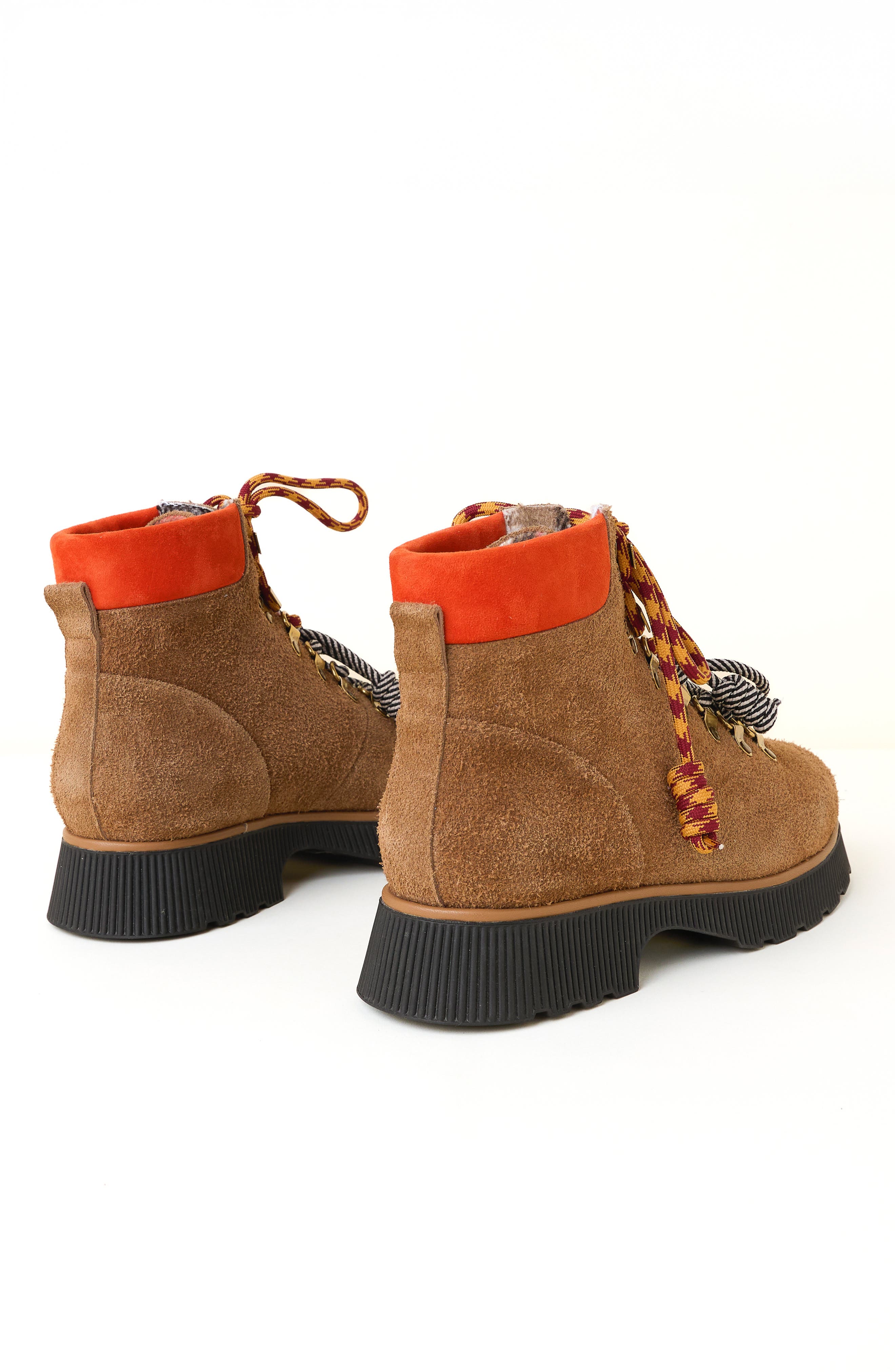 Charlotte Stone Tyler Lace-Up Lug Sole Boot, Alternate, color, Toffee