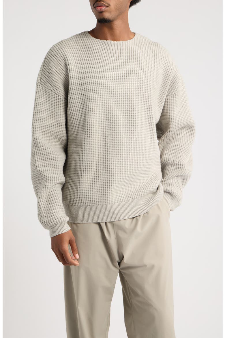 '90s Relaxed Waffle Stitch Sweater, Main, color, STONE