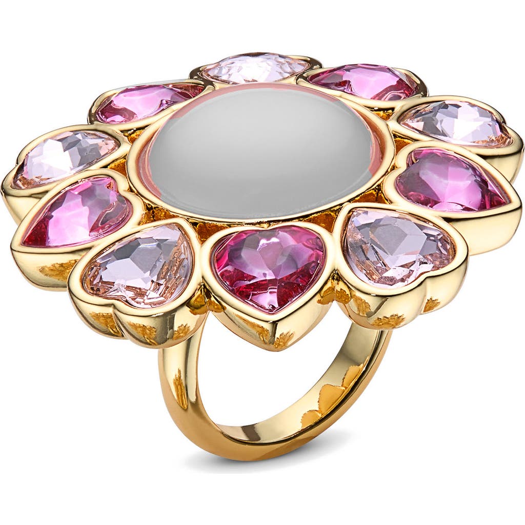 Kurt Geiger London Heart Crystal Cocktail Ring In Multi