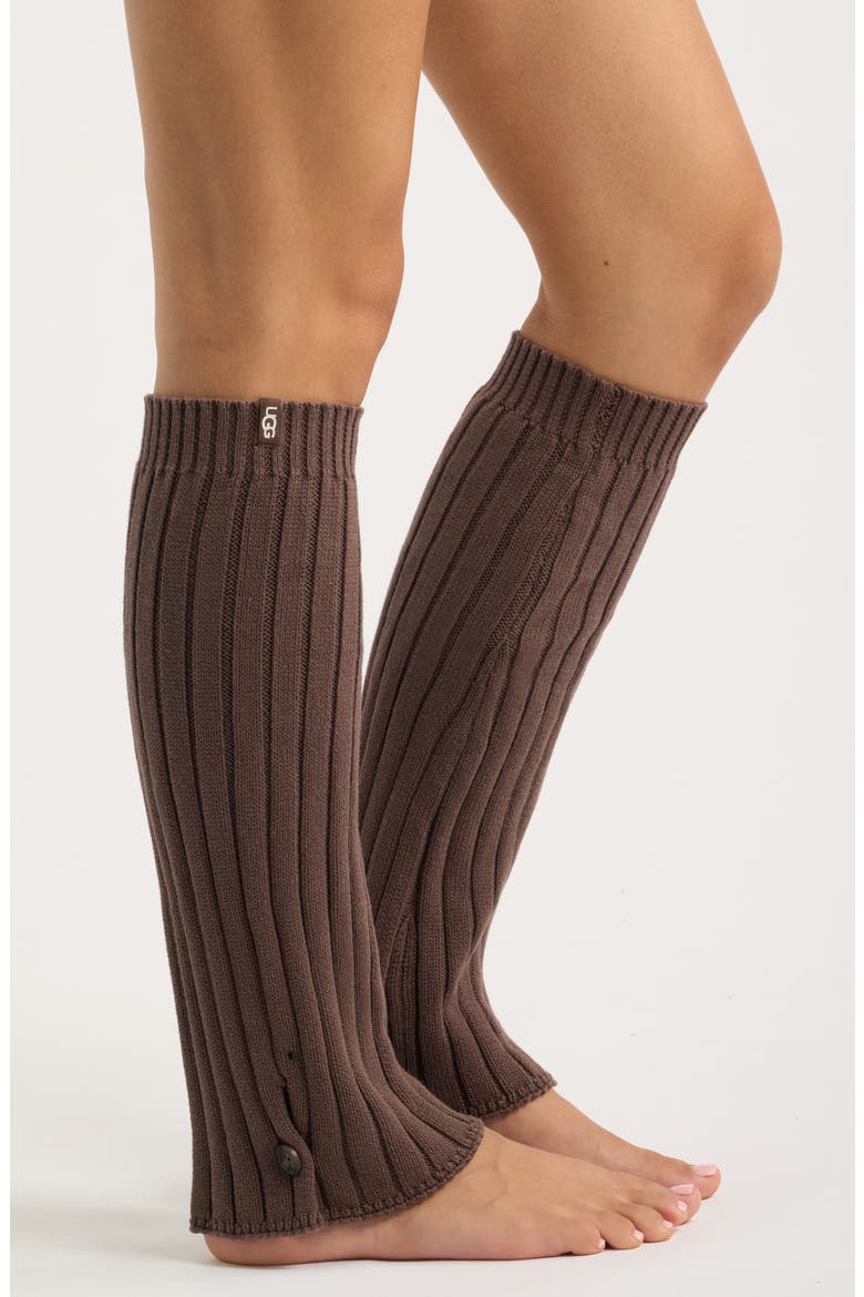 Talullah Cotton Blend Rib Leg Warmers, Main, color, BURNT CEDAR