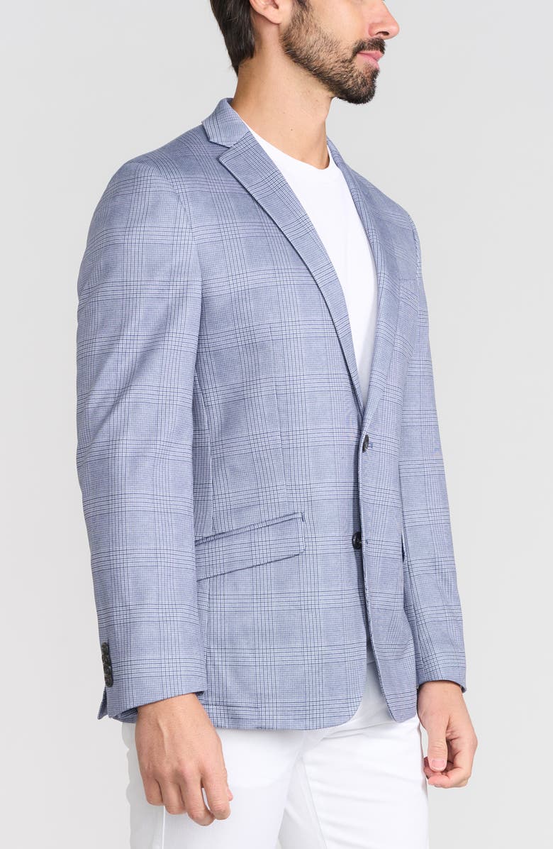 SAVILE ROW CO Shoreditch Plaid Knit Blazer, Alternate, color, Blue