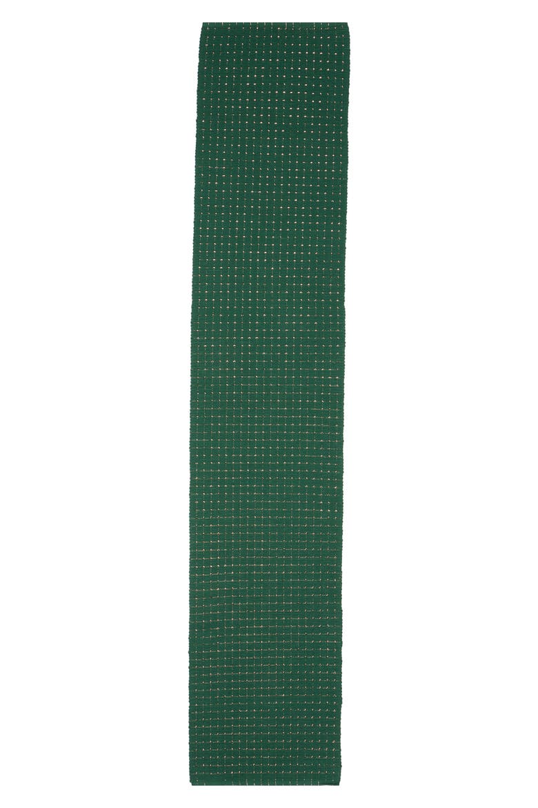 72-Inch Ribbed Table Runner, Main, color, GREEN COPPER