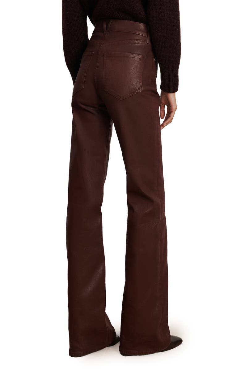 Veronica Beard Crosbie Coated High Waist Slim Wide Leg Jeans, Alternate, color, Raisin