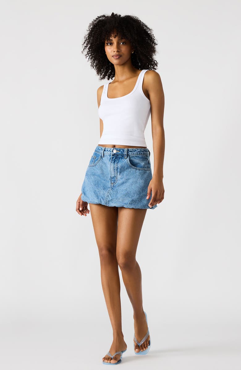Steve Madden Simona Bubble Hem Denim Miniskirt, Alternate, color, 