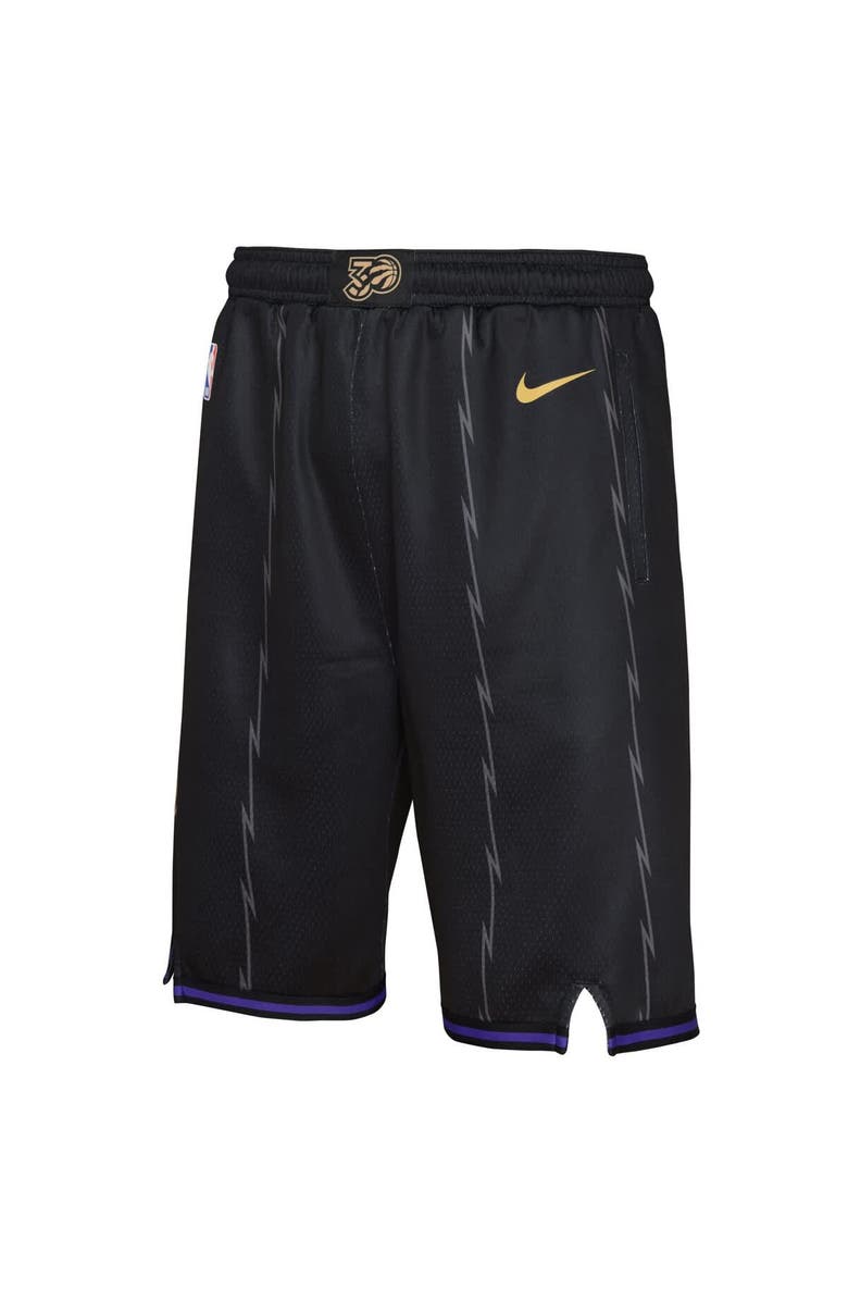 Nike Youth Nike  Black Toronto Raptors 2024/25 City Edition Swingman Performance Shorts, Alternate, color, Black
