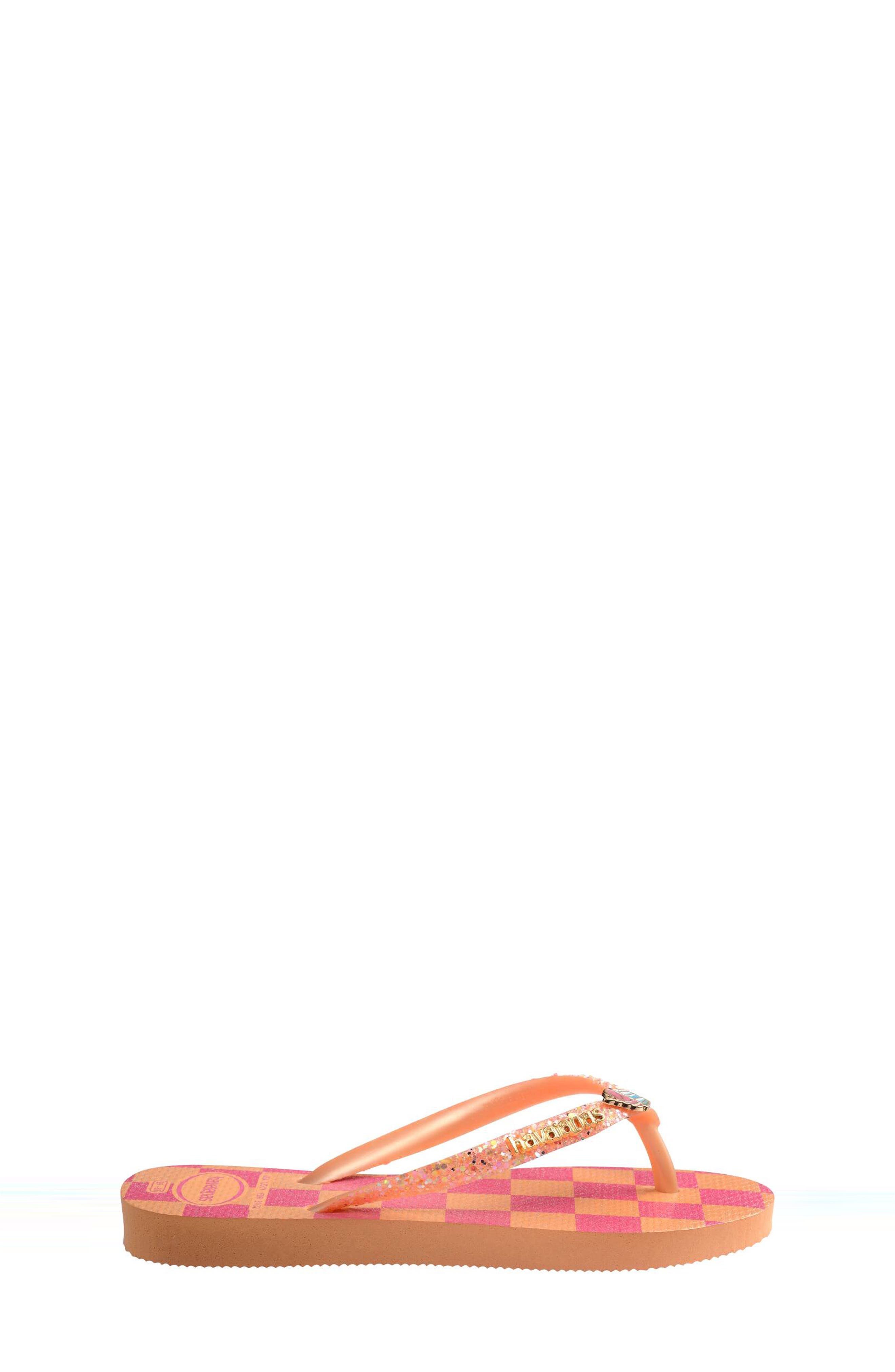 Havaianas Kids' Slim Glitter Sandal, Alternate, color, Peach