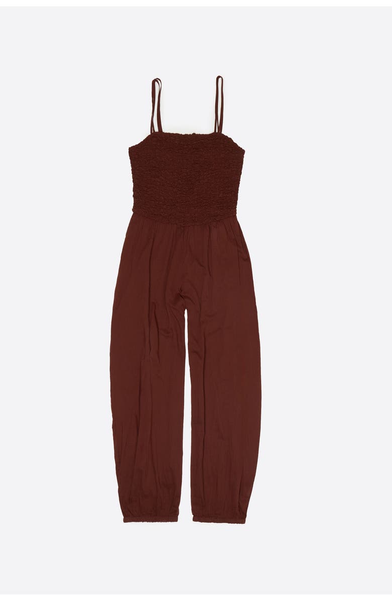 Bimba y Lola Cotton Gathered Balloon Jumpsuit, Alternate, color, Brown