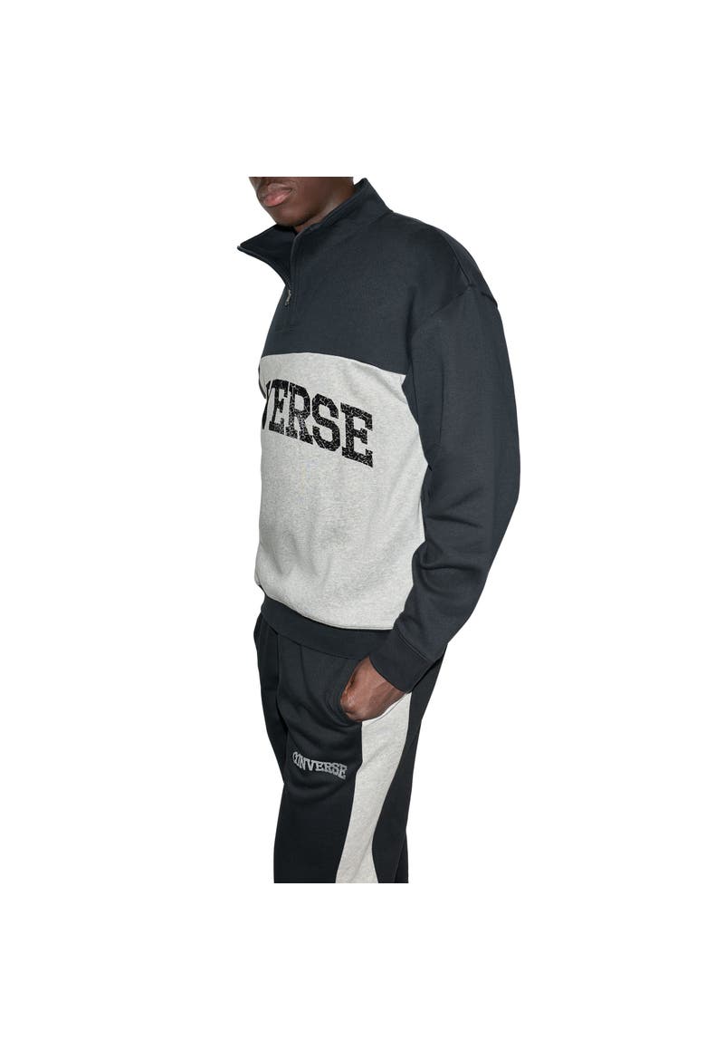 Chuck Color Block Half Zip Sweatshirt, Alternate, color, CONVERSE BLACK MULTI