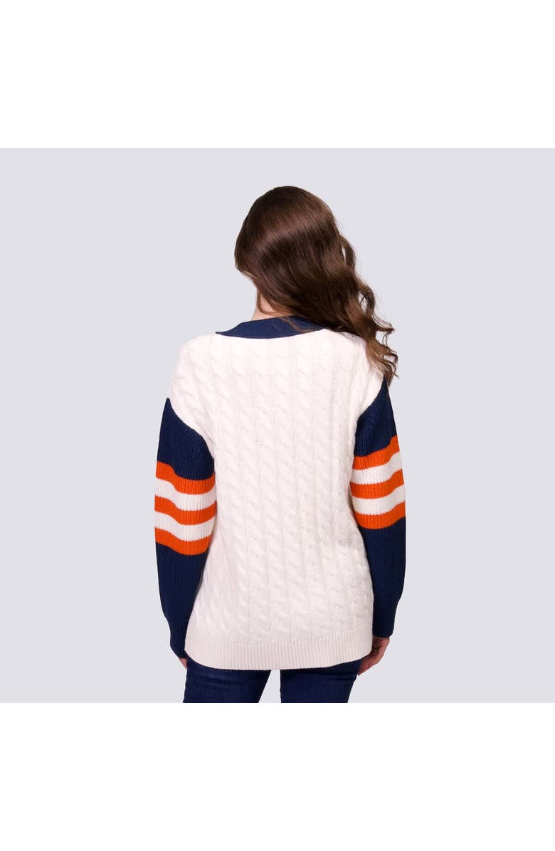 LUSSO Women's Lusso Navy/White Houston Astros Shyla Knit V-Neck Full-Zip Sweater, Alternate, color, Navy