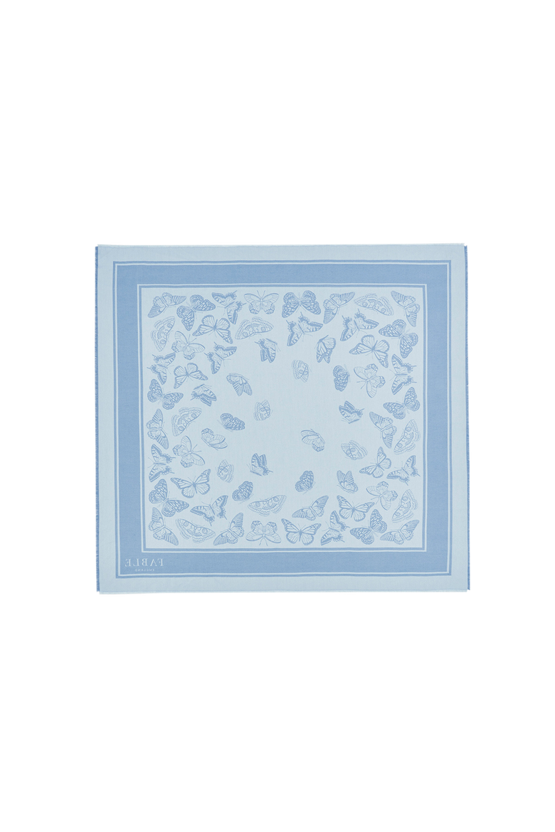 Butterfly Jacquard Square Scarf, Alternate, color, Blue