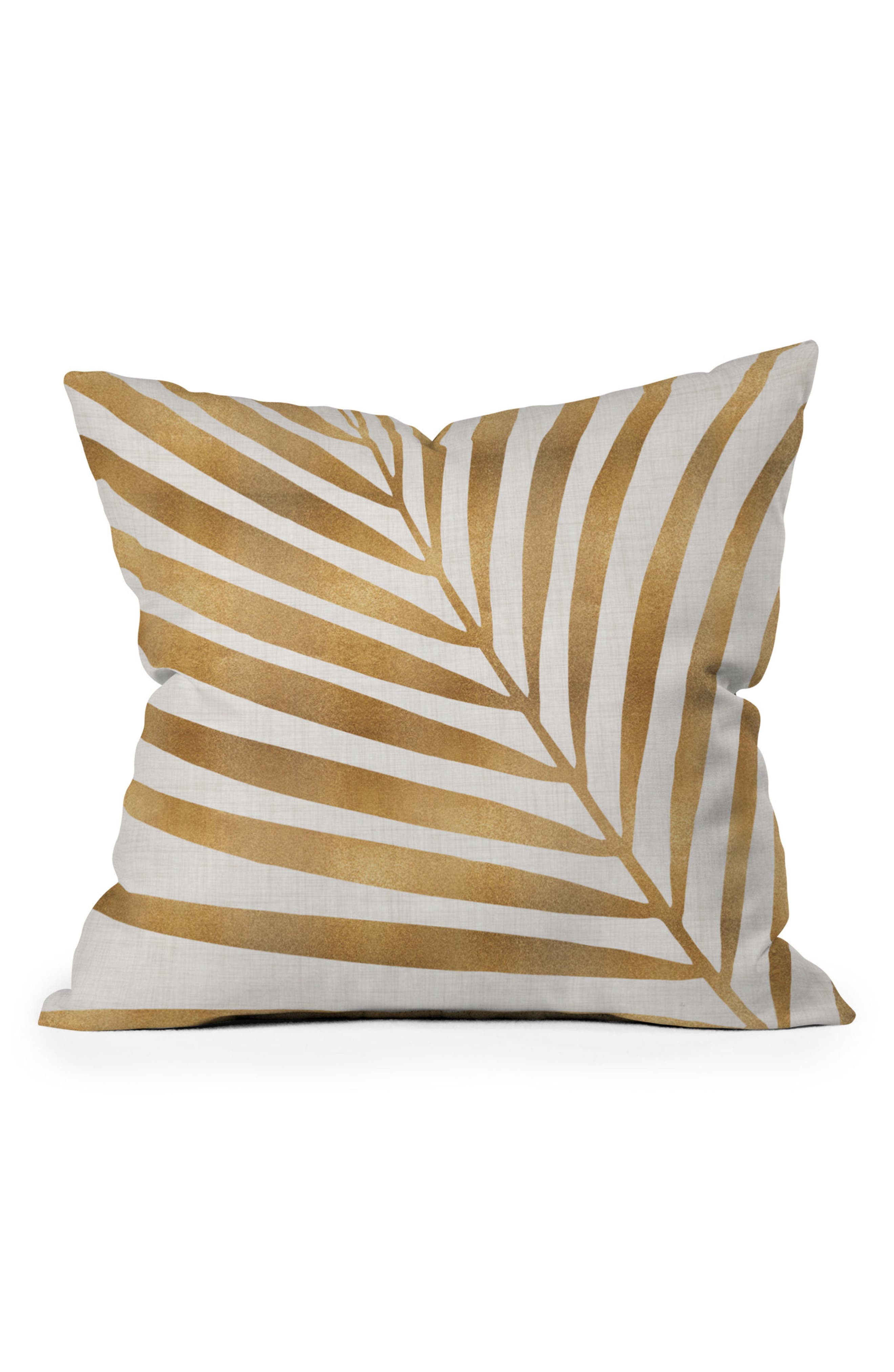 Deny Designs Modern Tropical Metallic Gold Throw Pillow