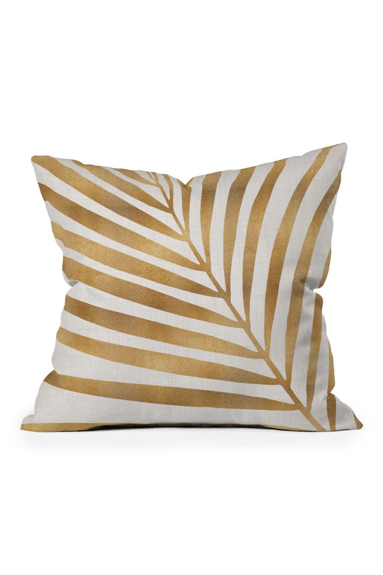 Modern Tropical Metallic Gold Throw Pillow, Main, color, MULTI
