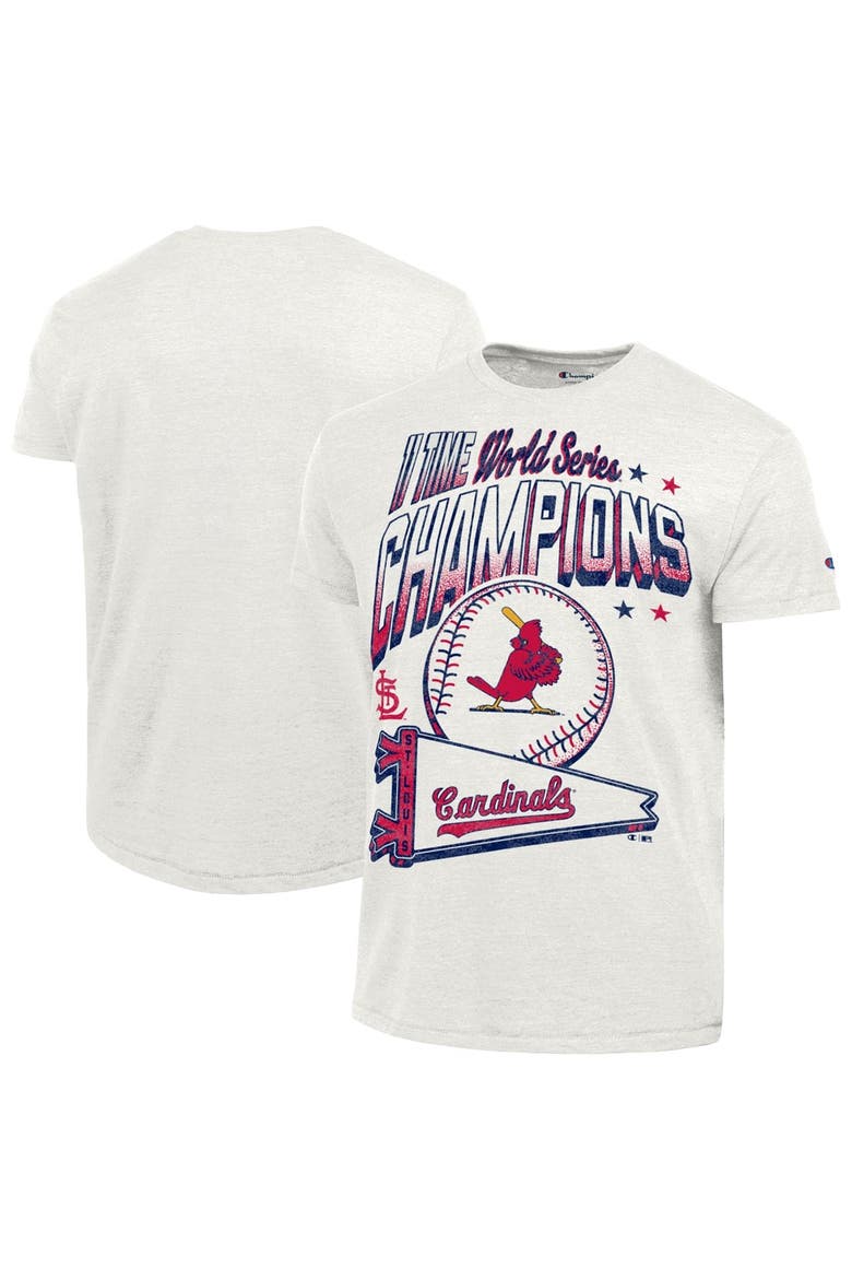 Men's Champion Cream St. Louis Cardinals Winning Tradition Cooperstown Collection Tri-Blend T-Shirt, Main, color, Cream