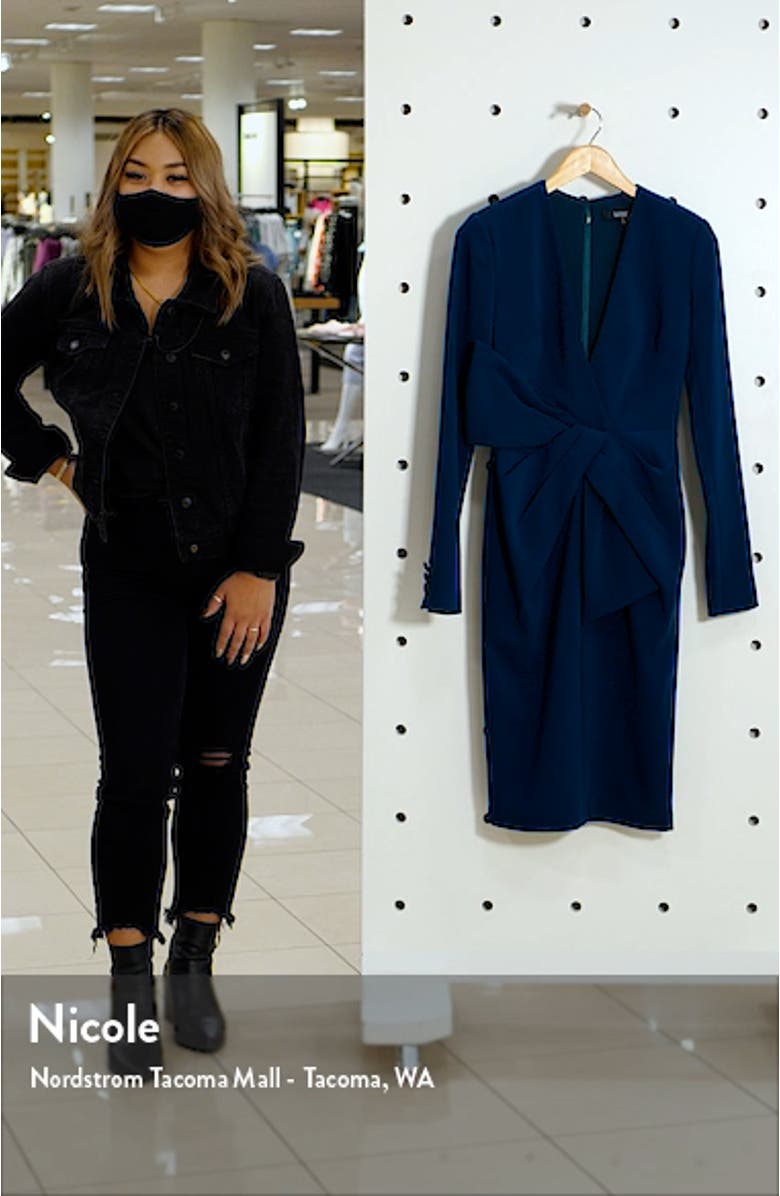 Asymmetrical Bow Waist Long Sleeve Dress, sales video thumbnail