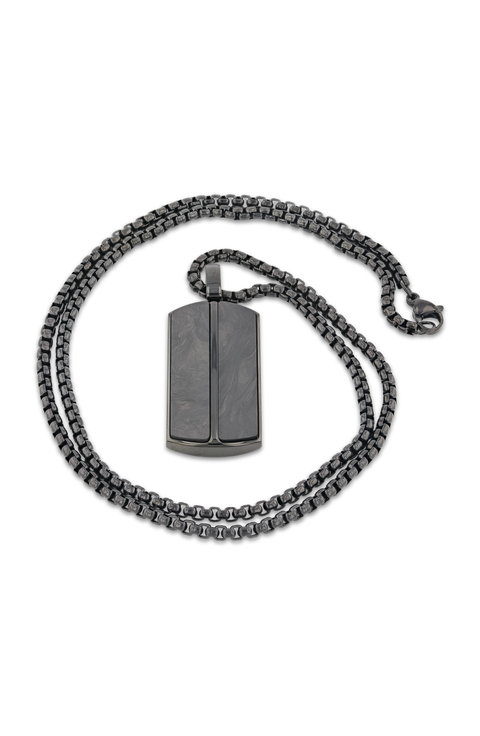 Stainless Steel Pendant with Carbon Fiber Inlay