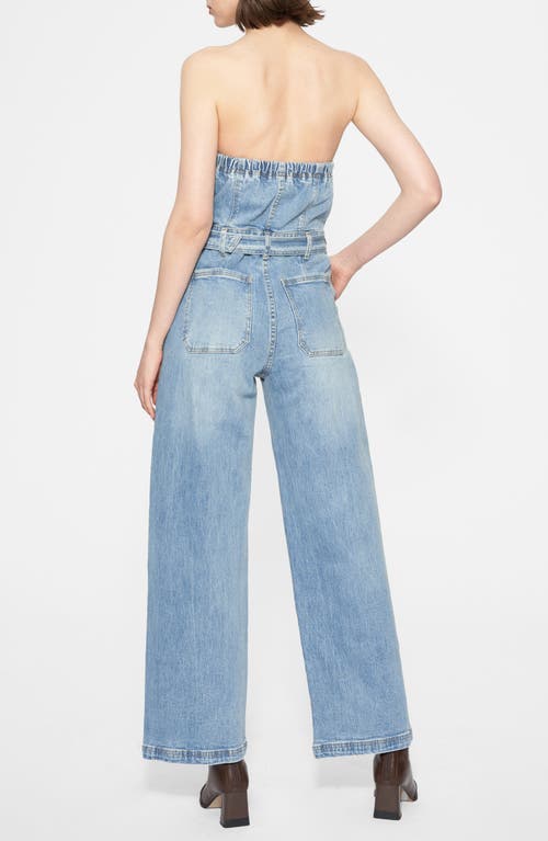Bayeas Annesa Strapless Denim Jumpsuit In Blue