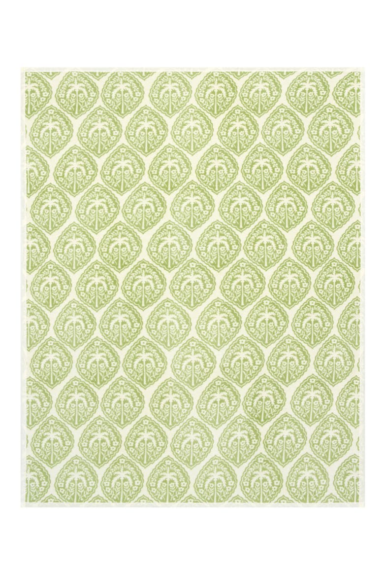 Carolina Palms Throw Blanket, Alternate, color, GREEN