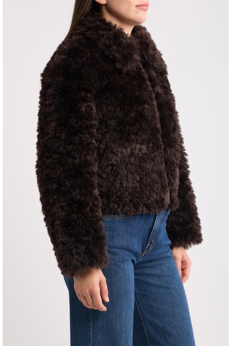 Faux Fur Jacket, Alternate, color, DK BROWN