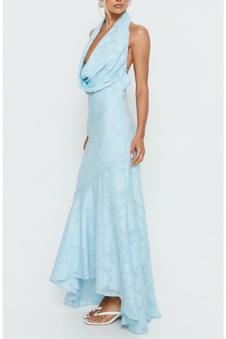 Invisible String Cowl Plunge Maxi Dress, Alternate, color, LIGHT BLUE