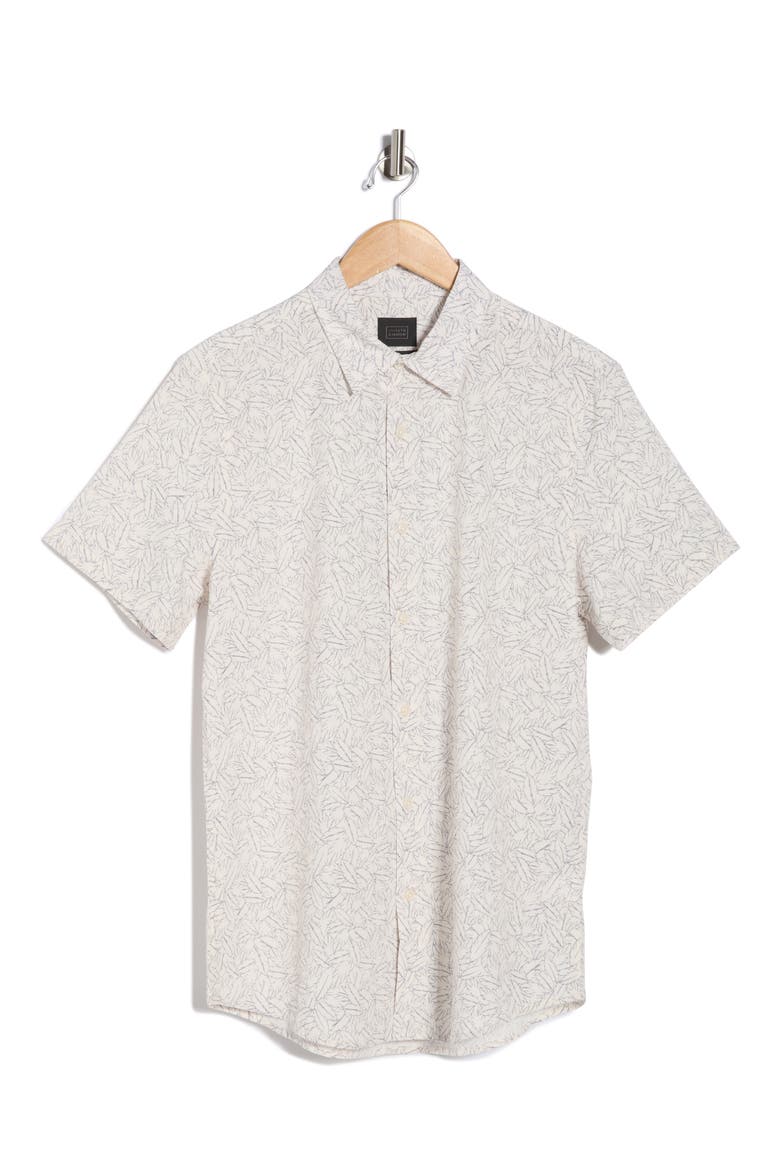 Field Leaf Performance Short Sleeve Shirt, Alternate, color, IVORY BRET LEAVES