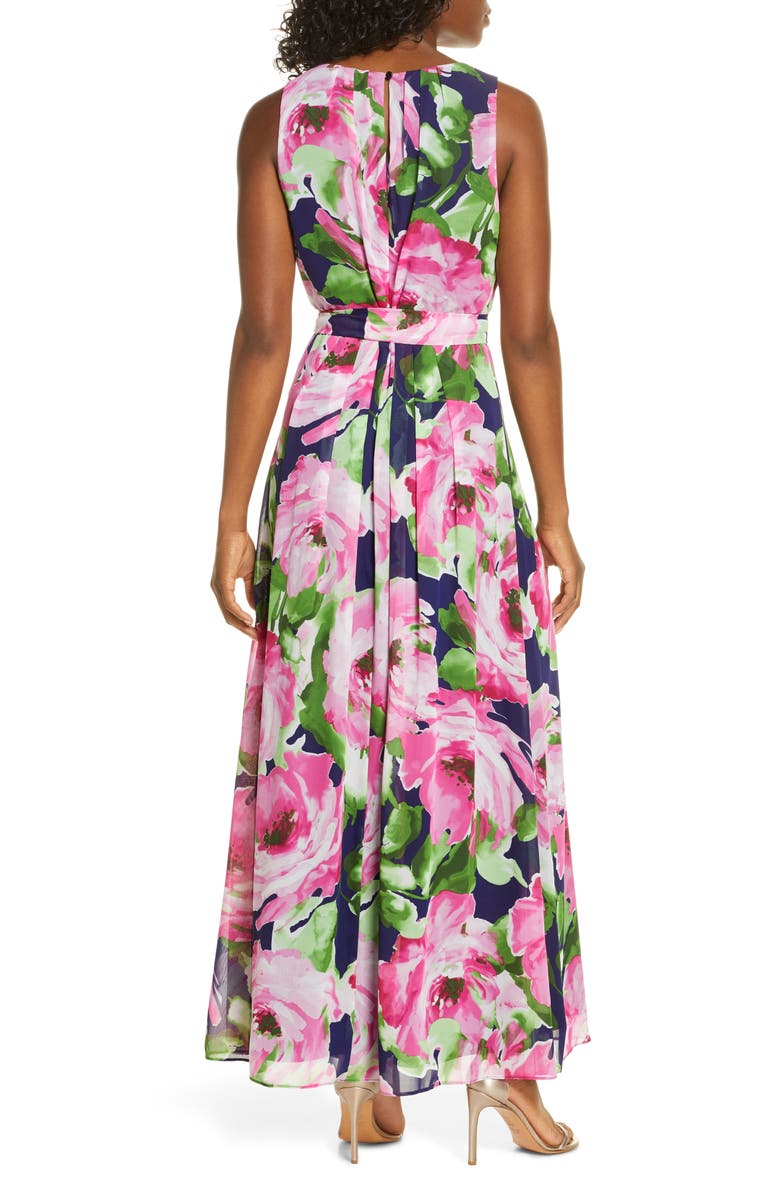 Donna Ricco Abstract Floral Print Sleeveless Maxi Dress, Alternate, color, 