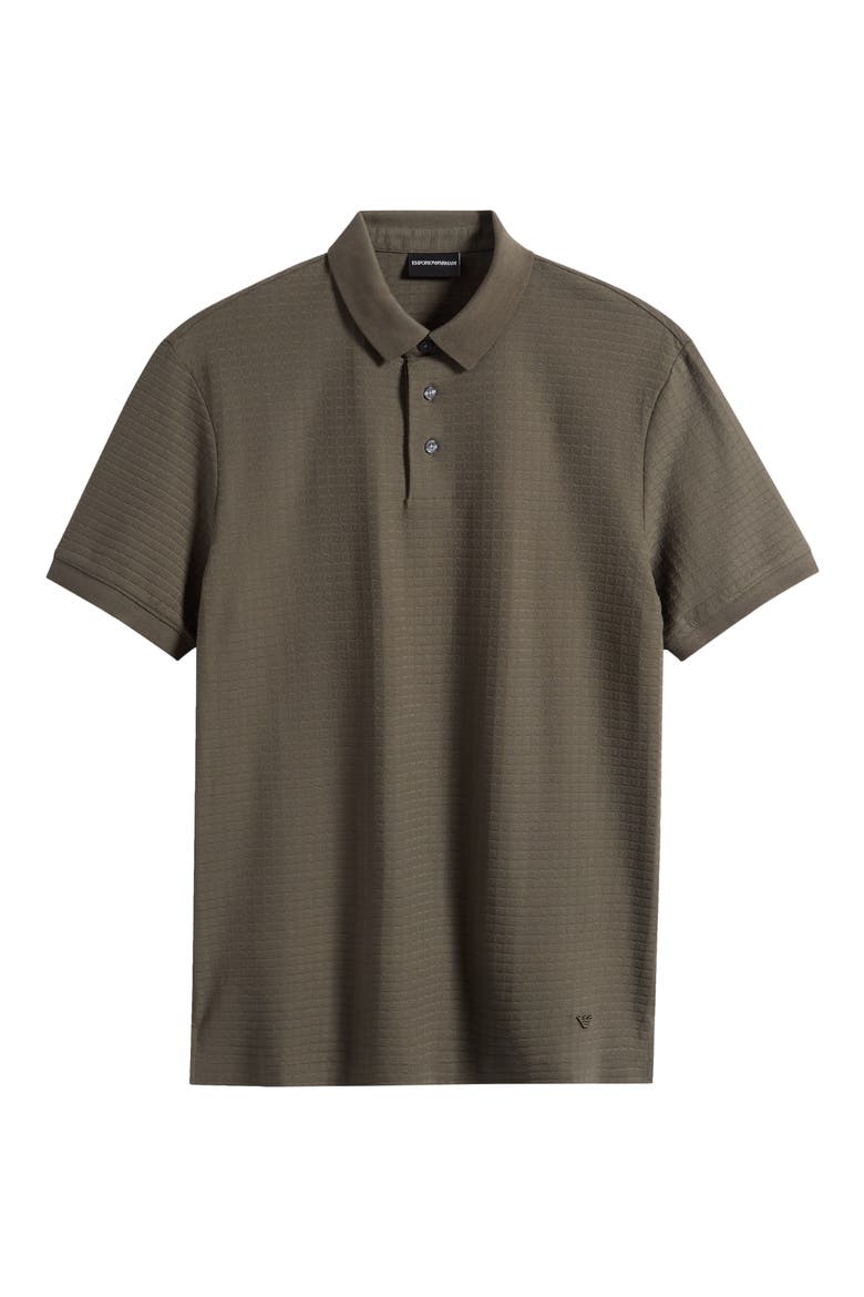 Geo Texture Cotton Polo, Alternate, color, GREEN
