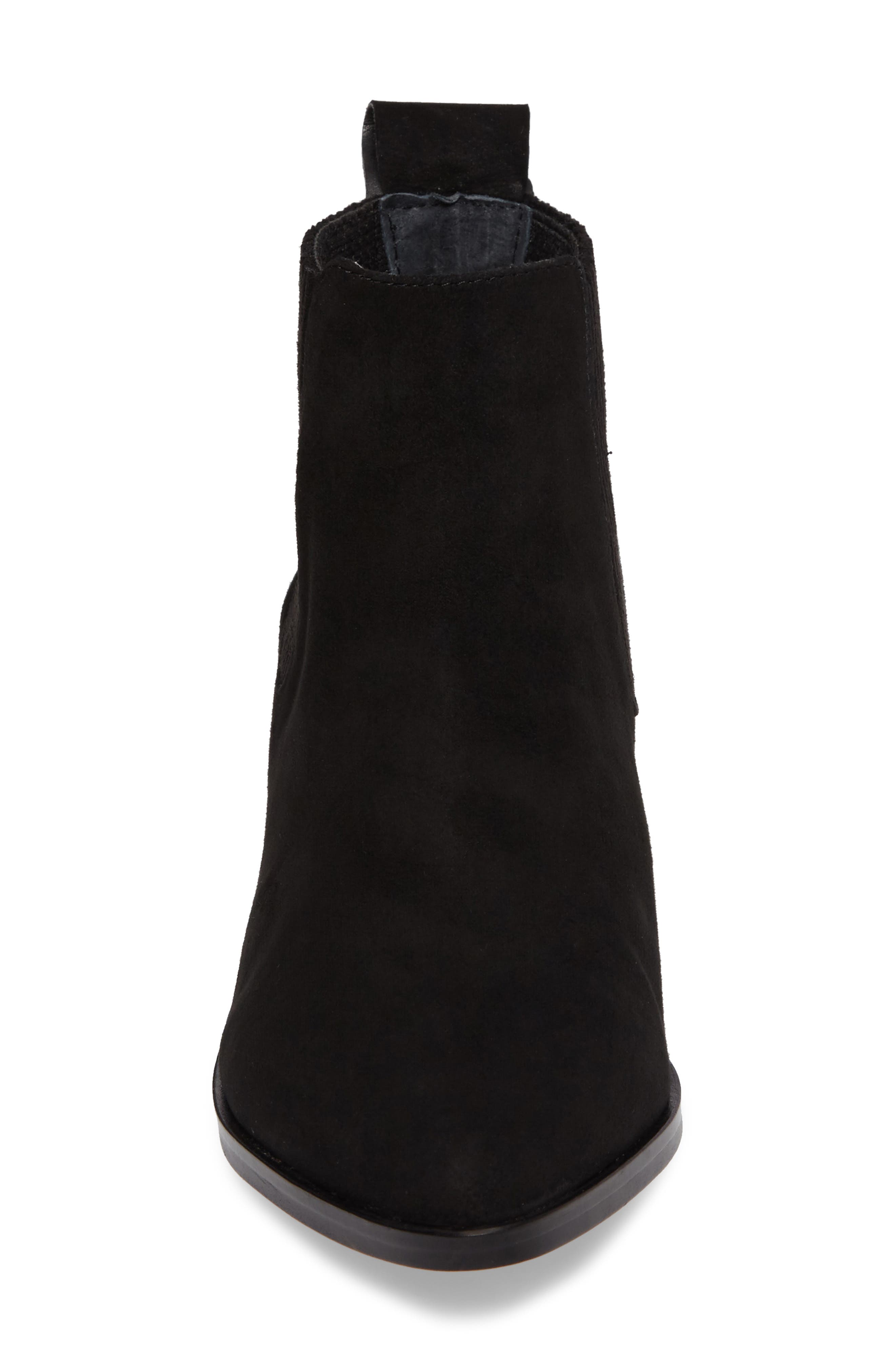 Dolce Vita Macie Pointy Toe Chelsea Bootie, Alternate, color, Onyx Suede